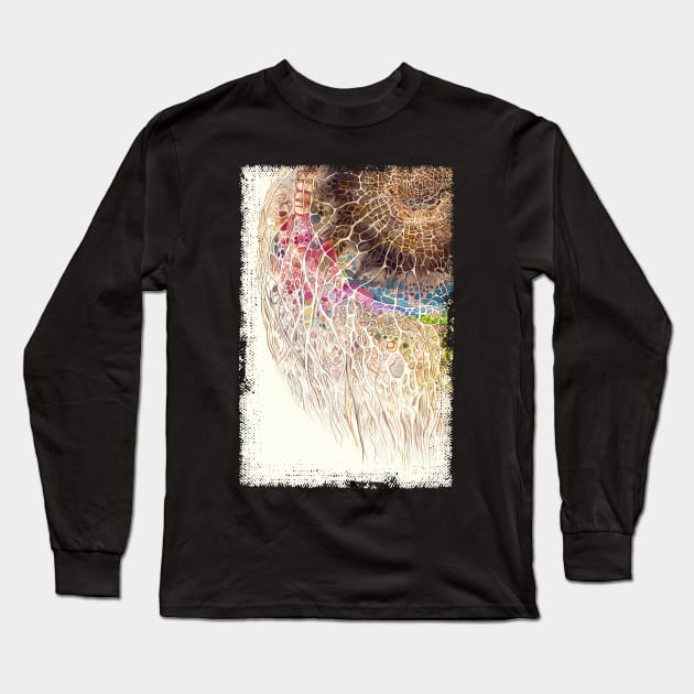 Abstract Hair Cell Art Long Sleeve T-Shirt by erzebeth